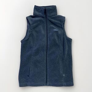 COLUMBIA Fleece Vest Full Zip Pockets  Women's Size Small  Dark Gray FREE SHIP